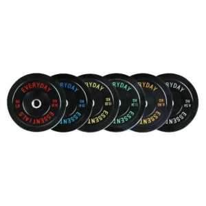 Bumper Plate Weight Plate with Steel Hub, Black Rubber