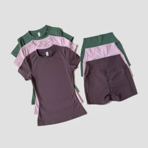 Women's Sports Yoga Set Seamless Knitted Fitness Gym Clothes Sportswear