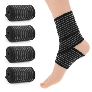 Black Elastic Ankle Compression Bandage 4PC