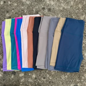 High Waist Solid Color Women Fitness Sports Shorts